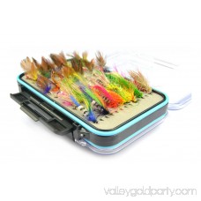 Fly Fishing Flies Kit- 64pcs Handmade Fly Fishing Lures- Dry Fly, Wet Fly, Nymph and Streamer Fly Lure Assotment + Waterproof Fly Box